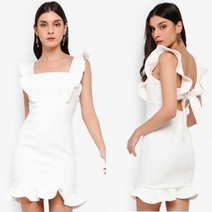 NWT for Brides: Bardot White Ruffle Cocktail Dress - Size 10